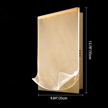 Stainless Rectangular Book-like Folded LED Wall Sconce Lamp