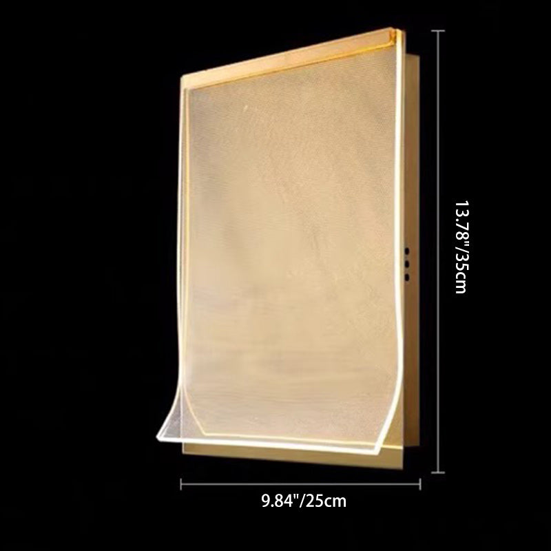 Stainless Rectangular Book-like Folded LED Wall Sconce Lamp