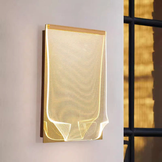 Stainless Rectangular Book-like Folded LED Wall Sconce Lamp