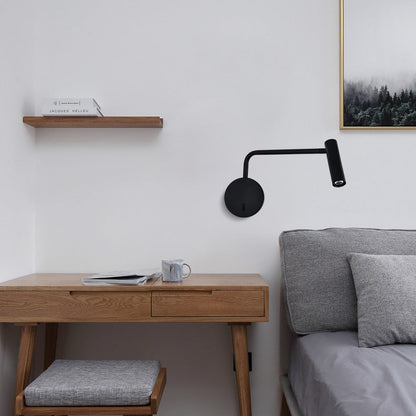 Aluminum Cylinder Rotatable Reading LED Wall Sconce Lamp