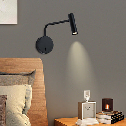 Aluminum Cylinder Rotatable Reading LED Wall Sconce Lamp