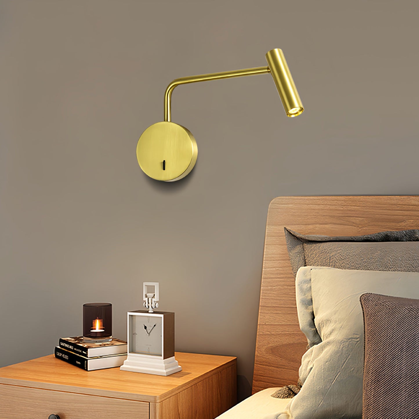 Aluminum Cylinder Rotatable Reading LED Wall Sconce Lamp