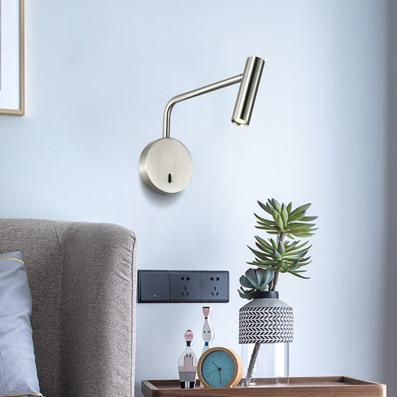 Aluminum Cylinder Rotatable Reading LED Wall Sconce Lamp