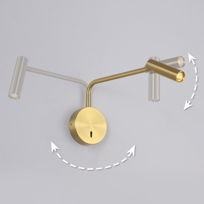 Aluminum Cylinder Rotatable Reading LED Wall Sconce Lamp