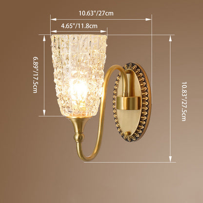 Brass Ice Cracked Texture 1/2 Light Wall Sconce Lamp