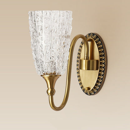 Brass Ice Cracked Texture 1/2 Light Wall Sconce Lamp