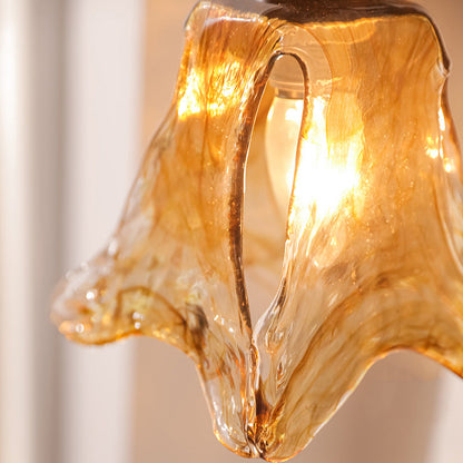 Floral Iron Glass Aluminum Alloy 1-Light Wall Sconce Lamp