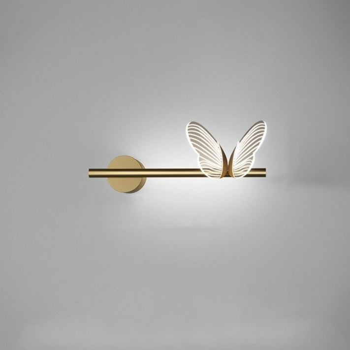 Iron Aluminum Acrylic Strip Butterfly LED Wall Sconce Lamp