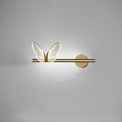 Iron Aluminum Acrylic Strip Butterfly LED Wall Sconce Lamp