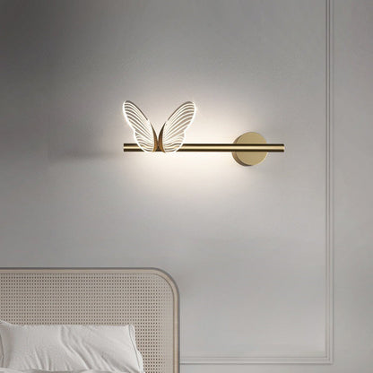 Iron Aluminum Acrylic Strip Butterfly LED Wall Sconce Lamp