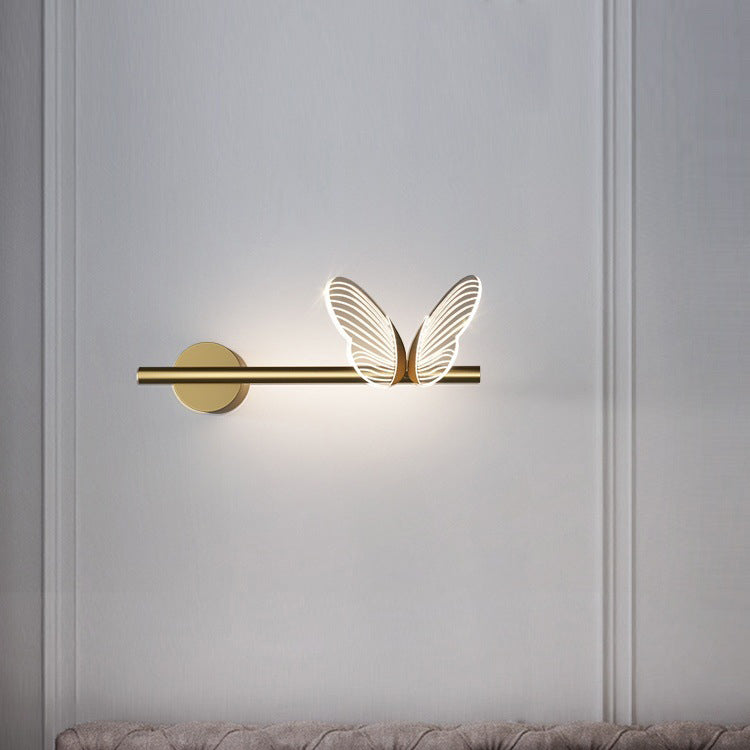 Iron Aluminum Acrylic Strip Butterfly LED Wall Sconce Lamp