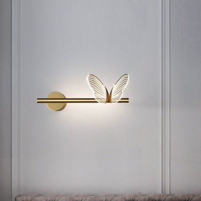 Iron Aluminum Acrylic Strip Butterfly LED Wall Sconce Lamp