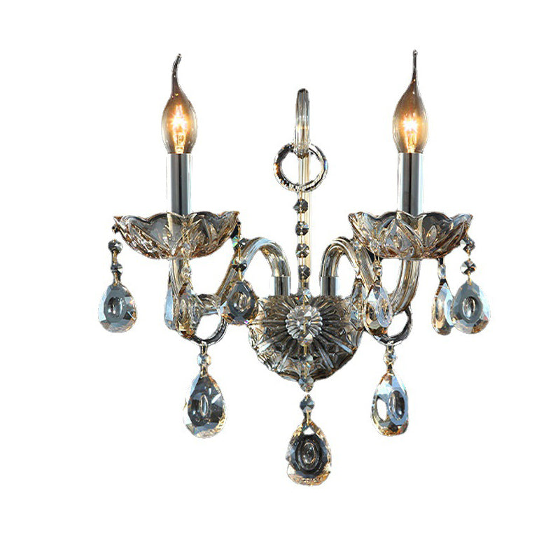 Glass Goat's Horn Candlestick 1/2 Light Wall Sconce Lamp