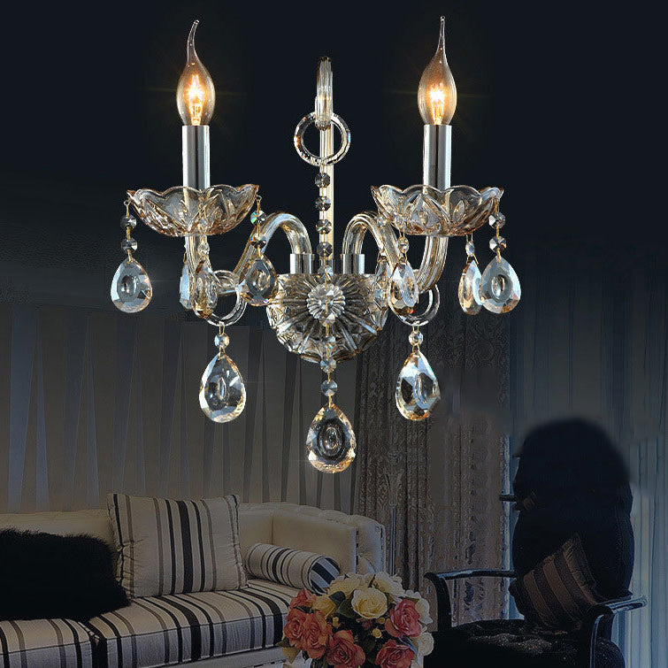 Glass Goat's Horn Candlestick 1/2 Light Wall Sconce Lamp