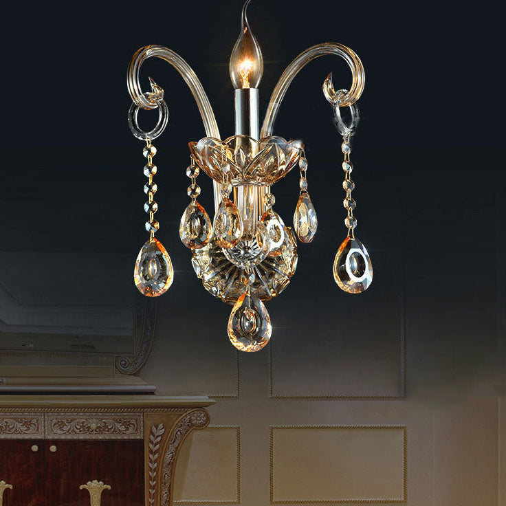 Glass Goat's Horn Candlestick 1/2 Light Wall Sconce Lamp