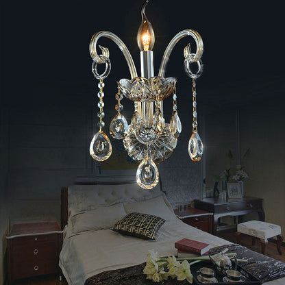Glass Goat's Horn Candlestick 1/2 Light Wall Sconce Lamp