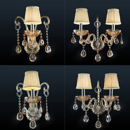 Glass Goat's Horn Candlestick 1/2 Light Wall Sconce Lamp