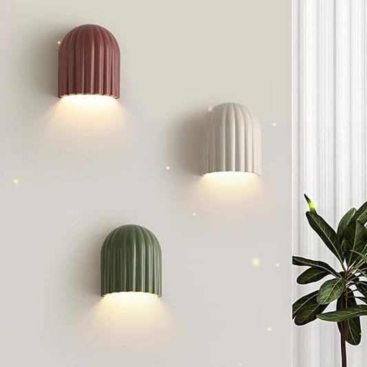 French Iron Resin Oval Striped 2-Light Wall Sconce Lamp