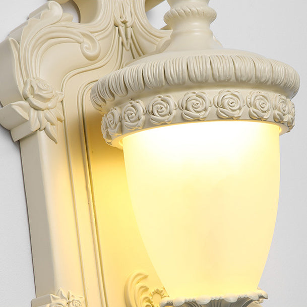 French Candlestick Shell Carved 1-Light Wall Sconce Lamp