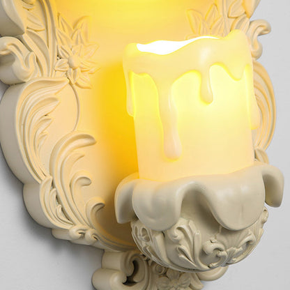French Candlestick Shell Carved 1-Light Wall Sconce Lamp