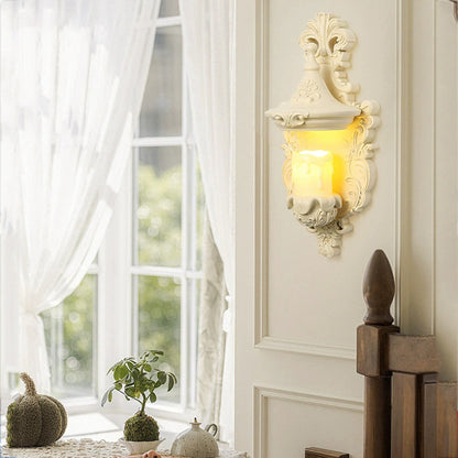 French Candlestick Shell Carved 1-Light Wall Sconce Lamp