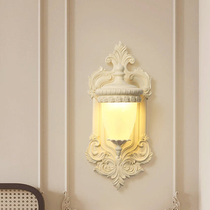 French Candlestick Shell Carved 1-Light Wall Sconce Lamp