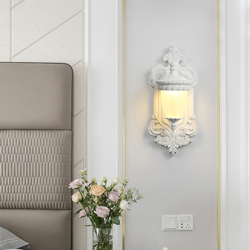 French Candlestick Shell Carved 1-Light Wall Sconce Lamp