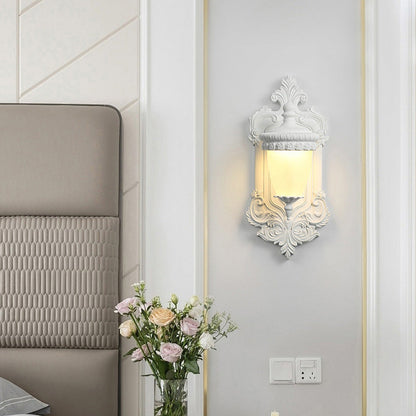 French Candlestick Shell Carved 1-Light Wall Sconce Lamp
