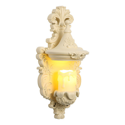 French Candlestick Shell Carved 1-Light Wall Sconce Lamp