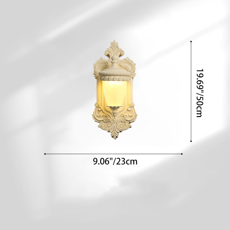 French Candlestick Shell Carved 1-Light Wall Sconce Lamp