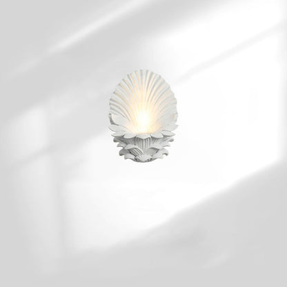 French Candlestick Shell Carved 1-Light Wall Sconce Lamp