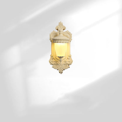 French Candlestick Shell Carved 1-Light Wall Sconce Lamp