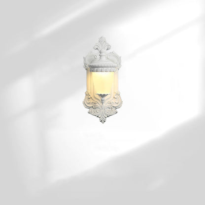 French Candlestick Shell Carved 1-Light Wall Sconce Lamp