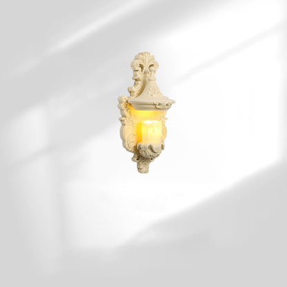 French Candlestick Shell Carved 1-Light Wall Sconce Lamp