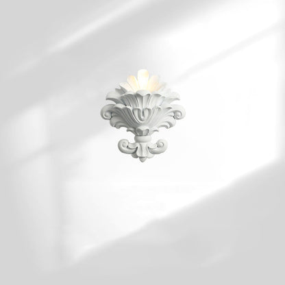 French Roman Column Carved Rose 1-Light Wall Sconce Lamp