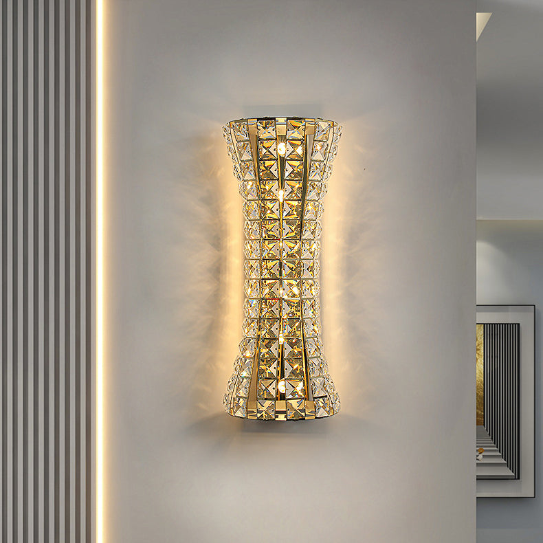 Crystal Steel Column H-curve 4/6 Light Wall Sconce Lamp