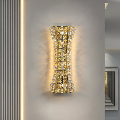 Crystal Steel Column H-curve 4/6 Light Wall Sconce Lamp