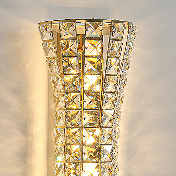Crystal Steel Column H-curve 4/6 Light Wall Sconce Lamp