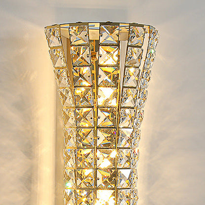 Crystal Steel Column H-curve 4/6 Light Wall Sconce Lamp