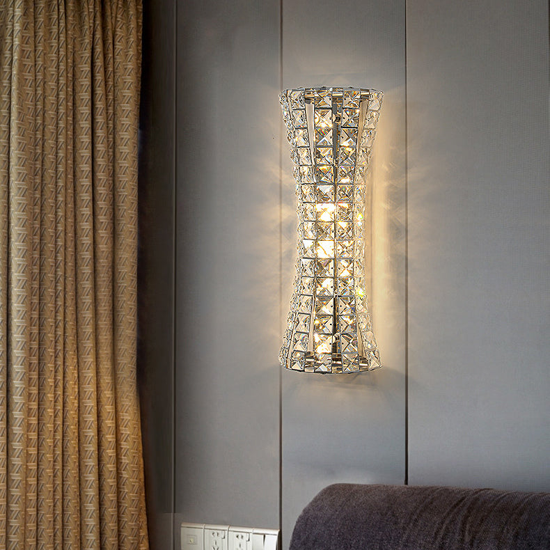 Crystal Steel Column H-curve 4/6 Light Wall Sconce Lamp