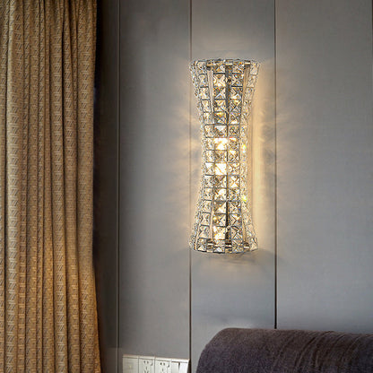 Crystal Steel Column H-curve 4/6 Light Wall Sconce Lamp
