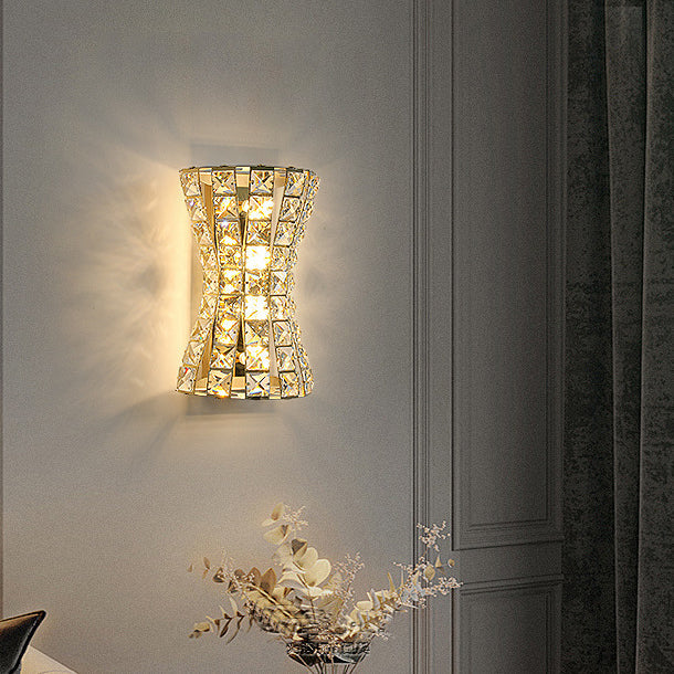 Crystal Steel Column H-curve 4/6 Light Wall Sconce Lamp