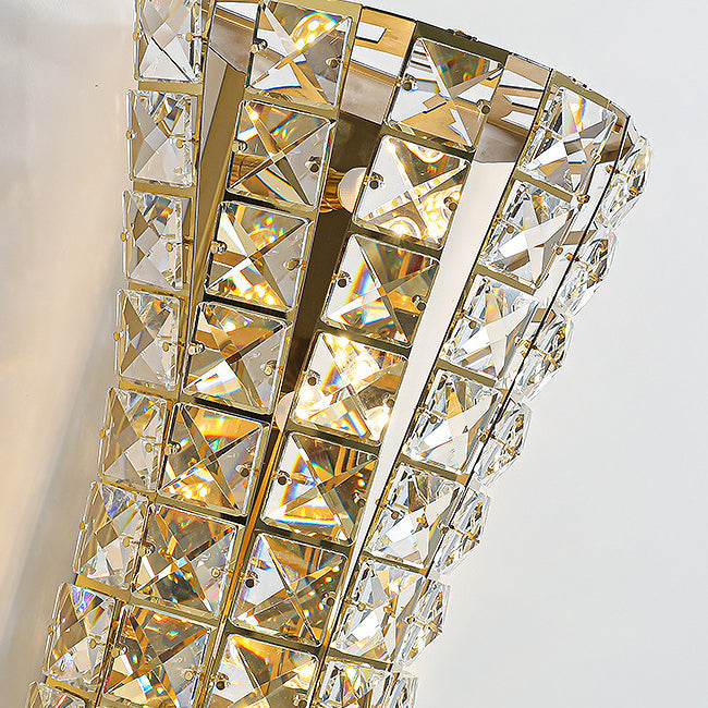 Crystal Steel Column H-curve 4/6 Light Wall Sconce Lamp