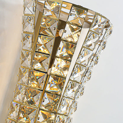 Crystal Steel Column H-curve 4/6 Light Wall Sconce Lamp