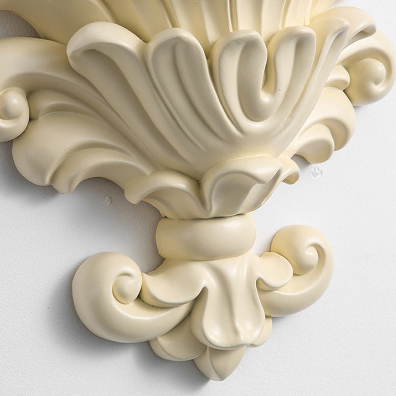 French Roman Column Carved Rose 1-Light Wall Sconce Lamp