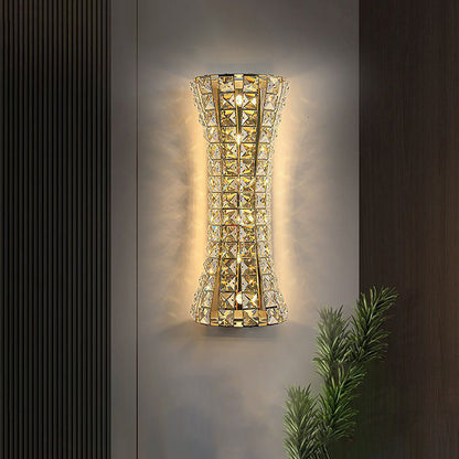 Crystal Steel Column H-curve 4/6 Light Wall Sconce Lamp