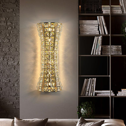 Crystal Steel Column H-curve 4/6 Light Wall Sconce Lamp