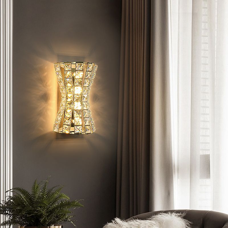 Crystal Steel Column H-curve 4/6 Light Wall Sconce Lamp