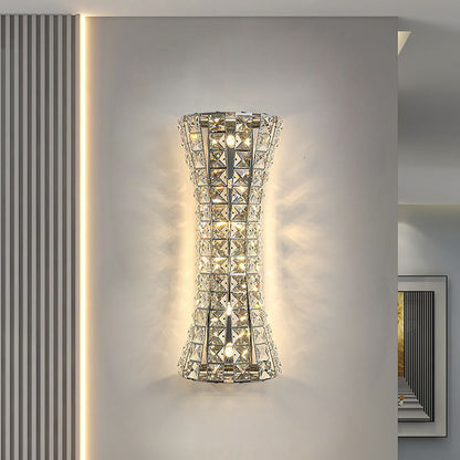 Crystal Steel Column H-curve 4/6 Light Wall Sconce Lamp