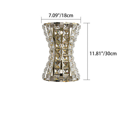 Crystal Steel Column H-curve 4/6 Light Wall Sconce Lamp